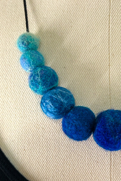 Wool Necklace in Aqua