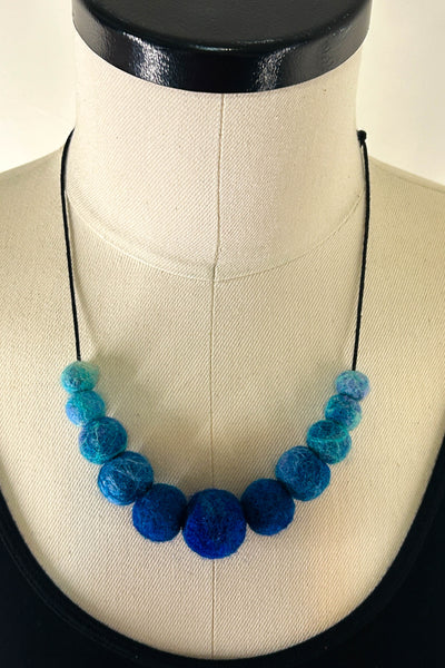 Wool Necklace in Aqua