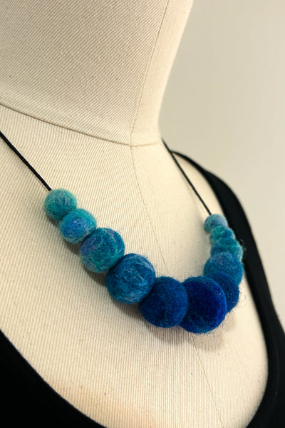 Wool Necklace in Aqua