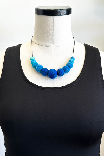 Wool Necklace in Aqua