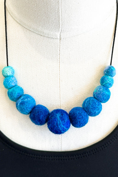 Wool Necklace in Aqua