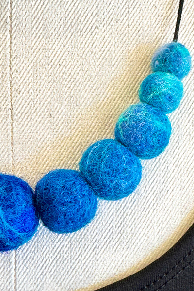 Wool Necklace in Aqua