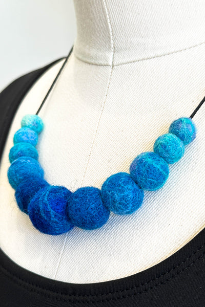 Wool Necklace in Aqua