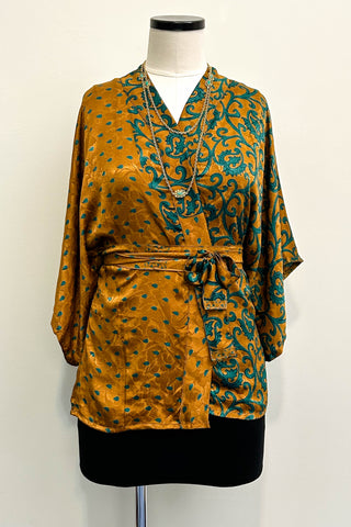 Kimono Blouse Upcycled ~ Tuscany