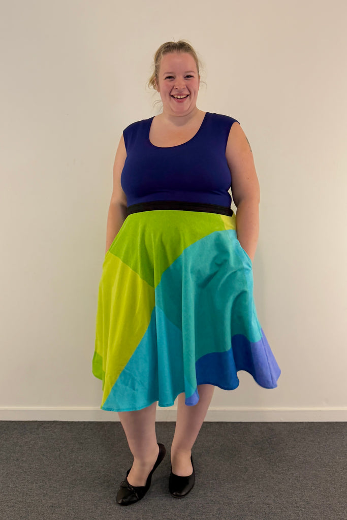 Sea Glass Reversible Dress with Pockets - XL