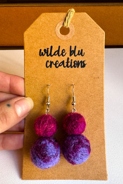 Wool Earrings in Dalia