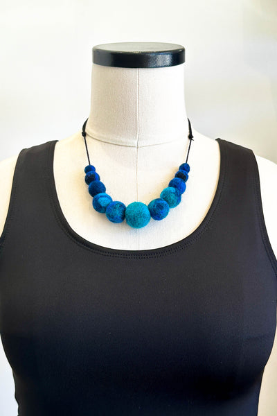 Wool Necklace in Deep Blue Sea