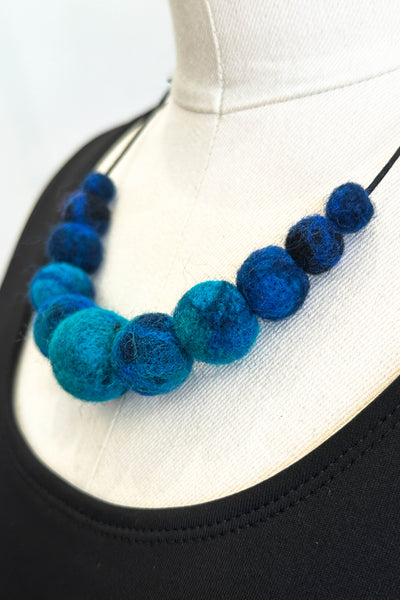 Wool Necklace in Deep Blue Sea