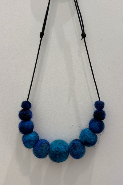 Wool Necklace in Deep Blue Sea