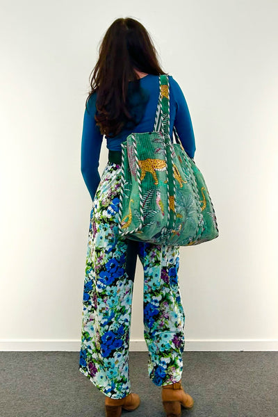 Velvet Tote ~ Green Jungle
