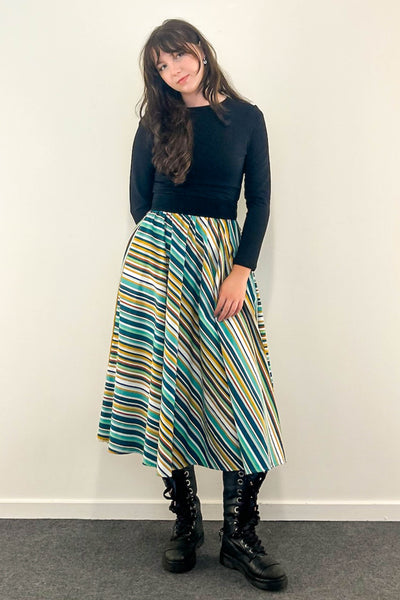 Sunset Stripe Dress w/ Pockets SMALL