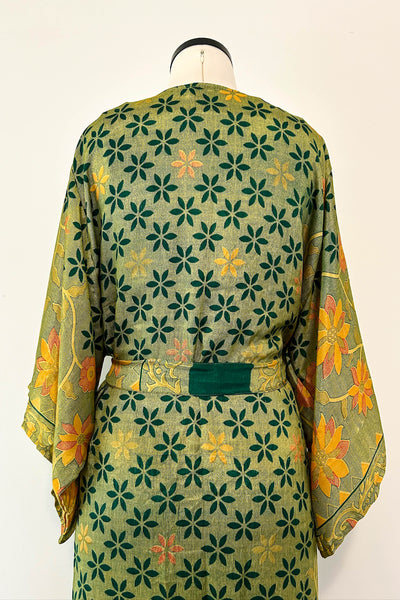 Long Upcycled Kimono Robe ~ Labyrinth