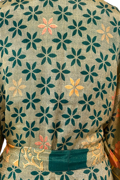 Long Upcycled Kimono Robe ~ Labyrinth