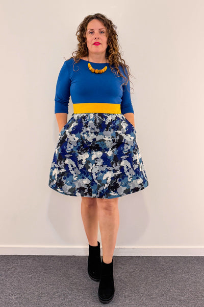 Inkstorm Blue Dress w/ Pockets MEDIUM