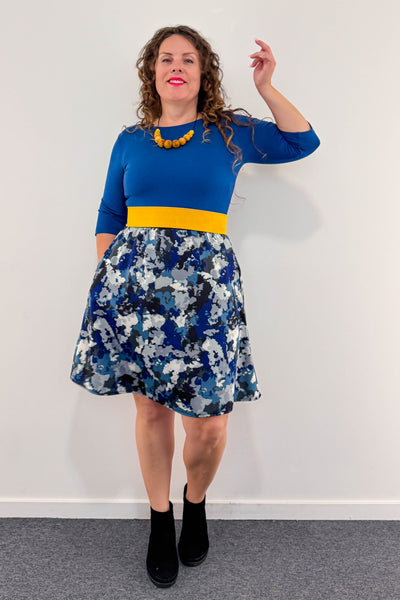 Inkstorm Blue Dress w/ Pockets MEDIUM