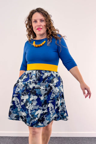 Inkstorm Blue Dress w/ Pockets MEDIUM