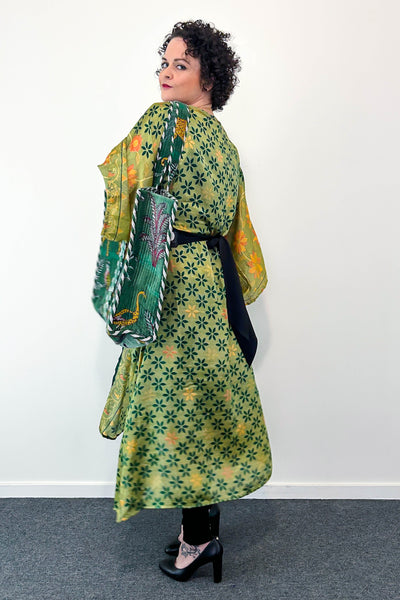 Velvet Tote ~ Green Jungle