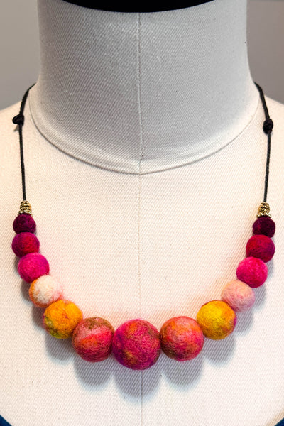 Wool Necklace in Rosey Gold