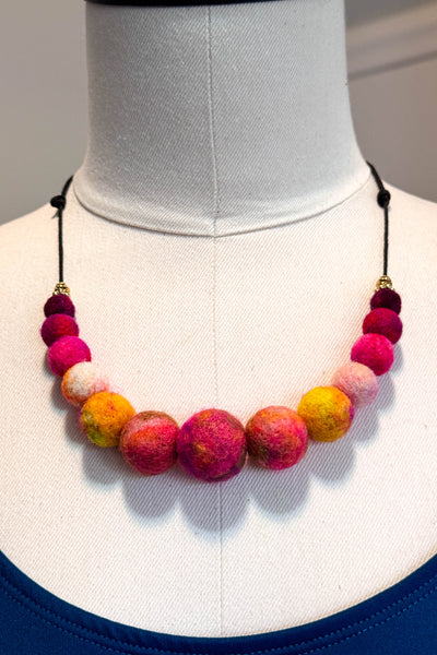 Wool Necklace in Rosey Gold