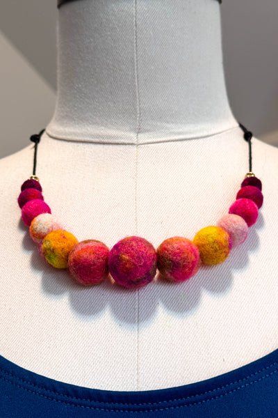 Wool Necklace in Rosey Gold