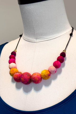 Wool Necklace in Rosey Gold