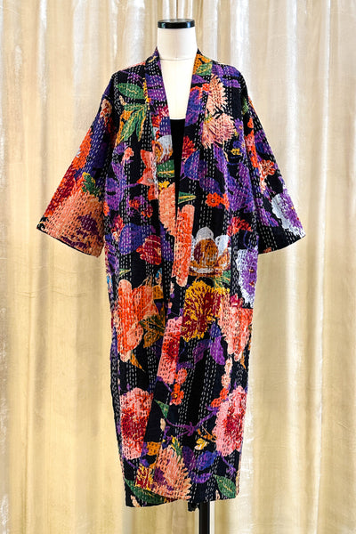 Kantha Robe ~ Dark Bloom