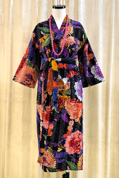 Kantha Robe ~ Dark Bloom