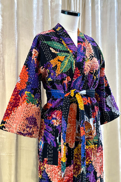 Kantha Robe ~ Dark Bloom