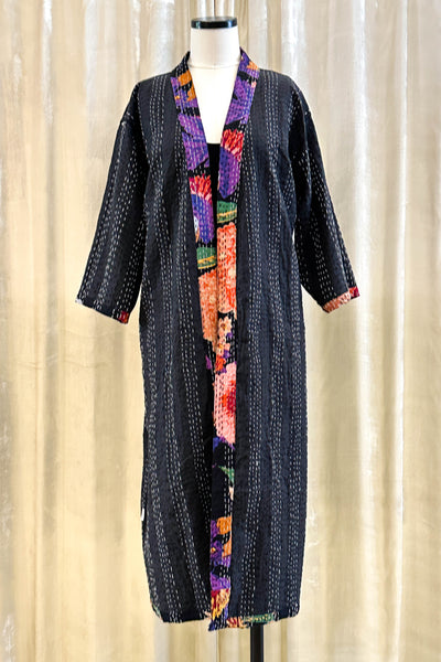 Kantha Robe ~ Dark Bloom