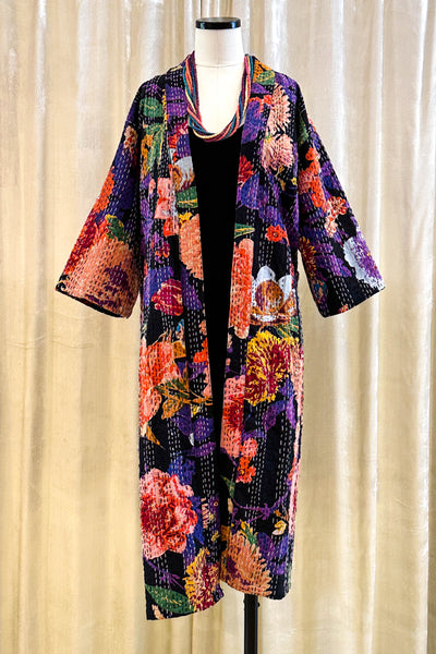 Kantha Robe ~ Dark Bloom