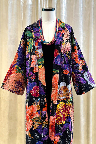 Kantha Robe ~ Dark Bloom