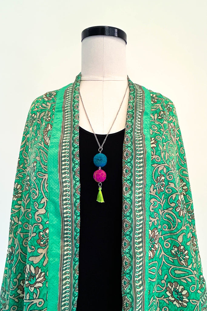 Wool Necklace in Electric Wildflower