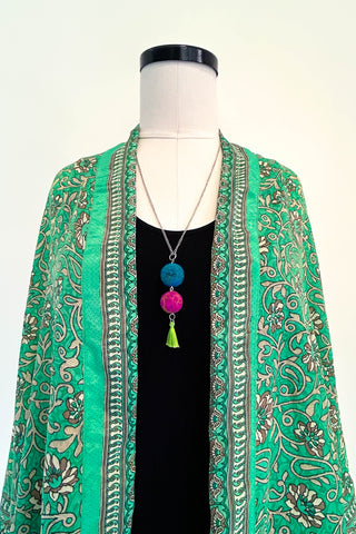 Wool Necklace in Electric Wildflower