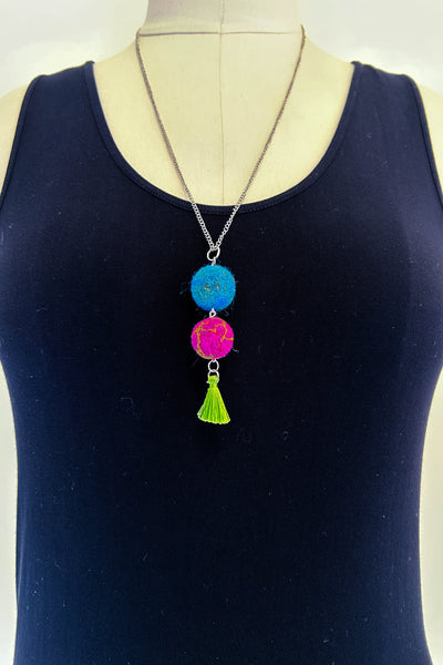 Wool Necklace in Electric Wildflower
