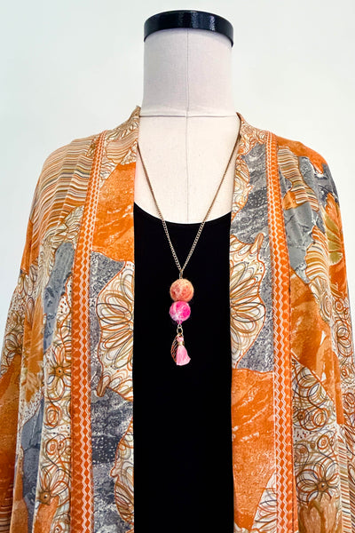 Wool Necklace in Peachy Blossom