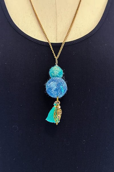 Wool Necklace in Deeply Tidal