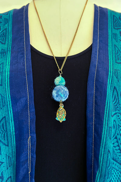 Wool Necklace in Deeply Tidal