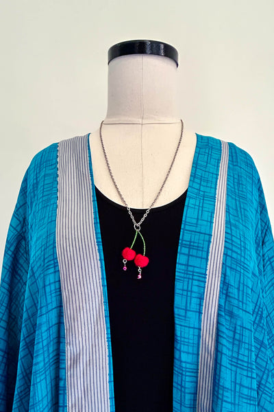 Wool Necklace in Cheery Cherry
