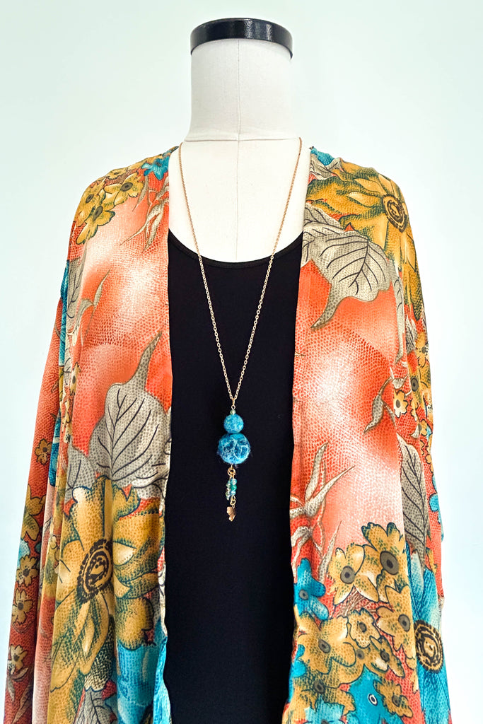 Wool Necklace in Blue Morpho