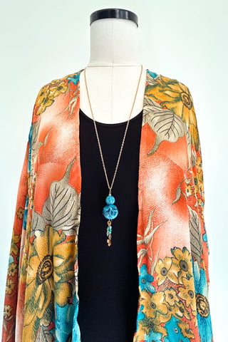 Wool Necklace in Blue Morpho