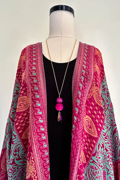 Wool Necklace in Fireweed