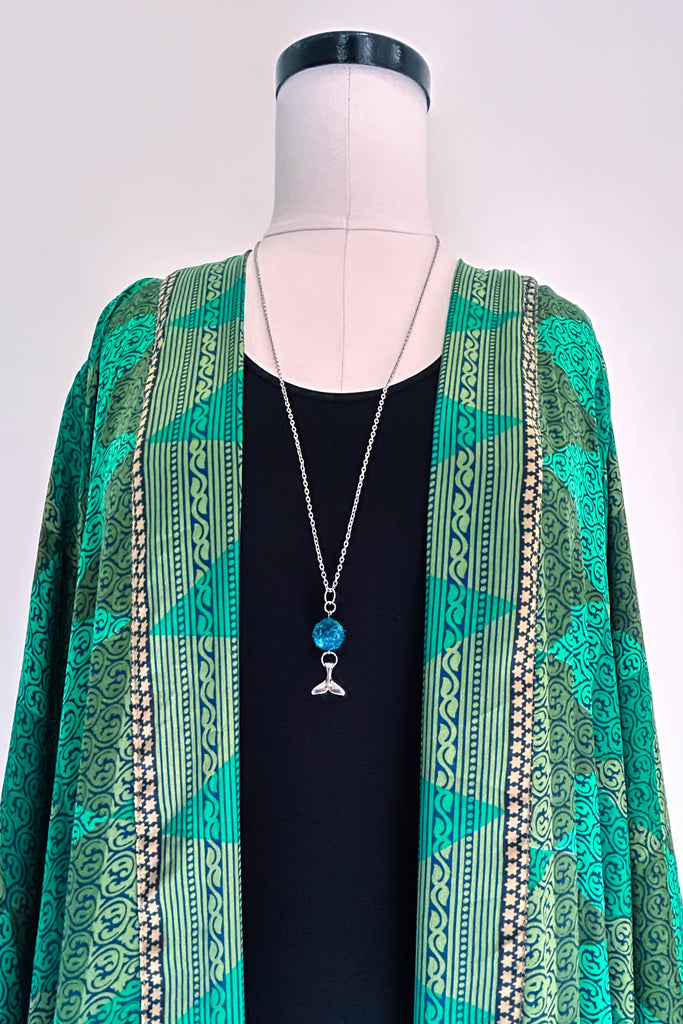 Wool Necklace in Whale Song