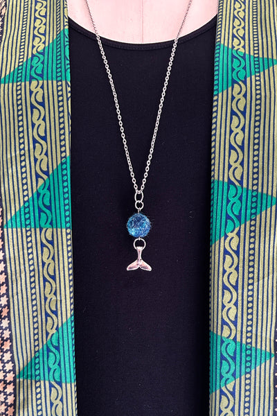 Wool Necklace in Whale Song