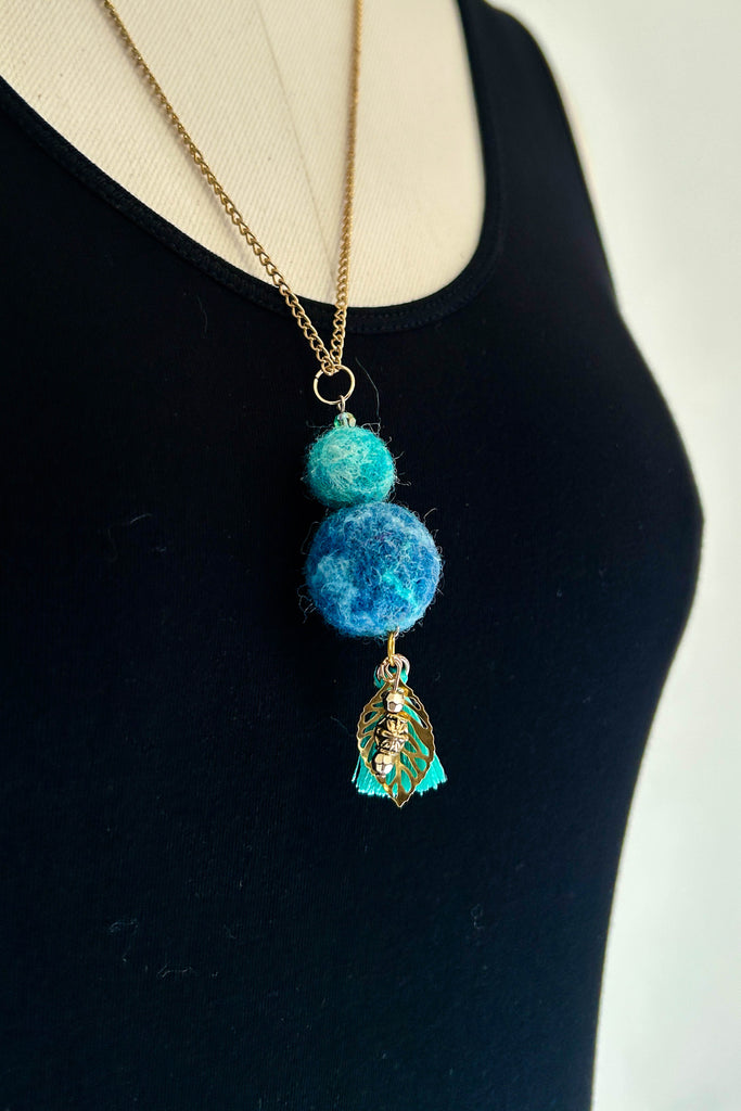 Wool Necklace in Deeply Tidal