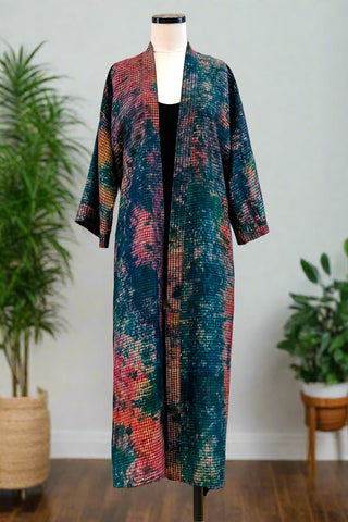 Long Upcycled Robe ~ Geo