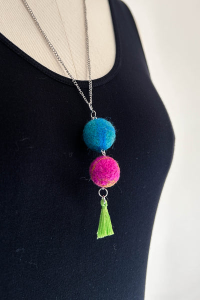 Wool Necklace in Electric Wildflower