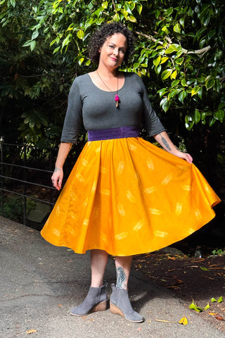 Gold Leaf Dress w/ Pockets MEDIUM