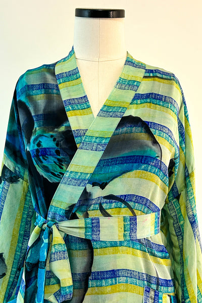 Short Upcycled Robe ~ Poolside