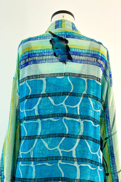 Short Upcycled Robe ~ Poolside