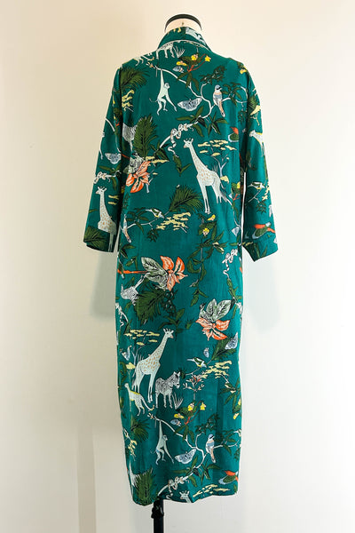 Cotton Robe ~ Teal Giraffe